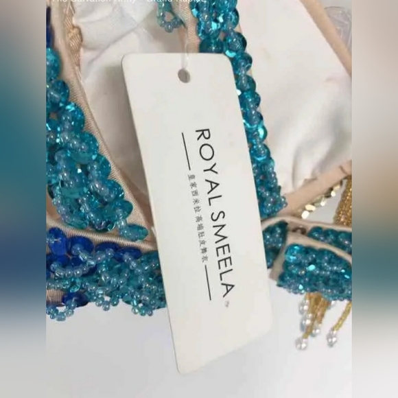 NEW Royal Smeela Festival Multicolor Carnival Top Belly Dance Bra Swimsuit Small - Picture 5 of 6